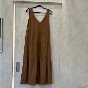 Quince Brown Tiered Maxi Sundress